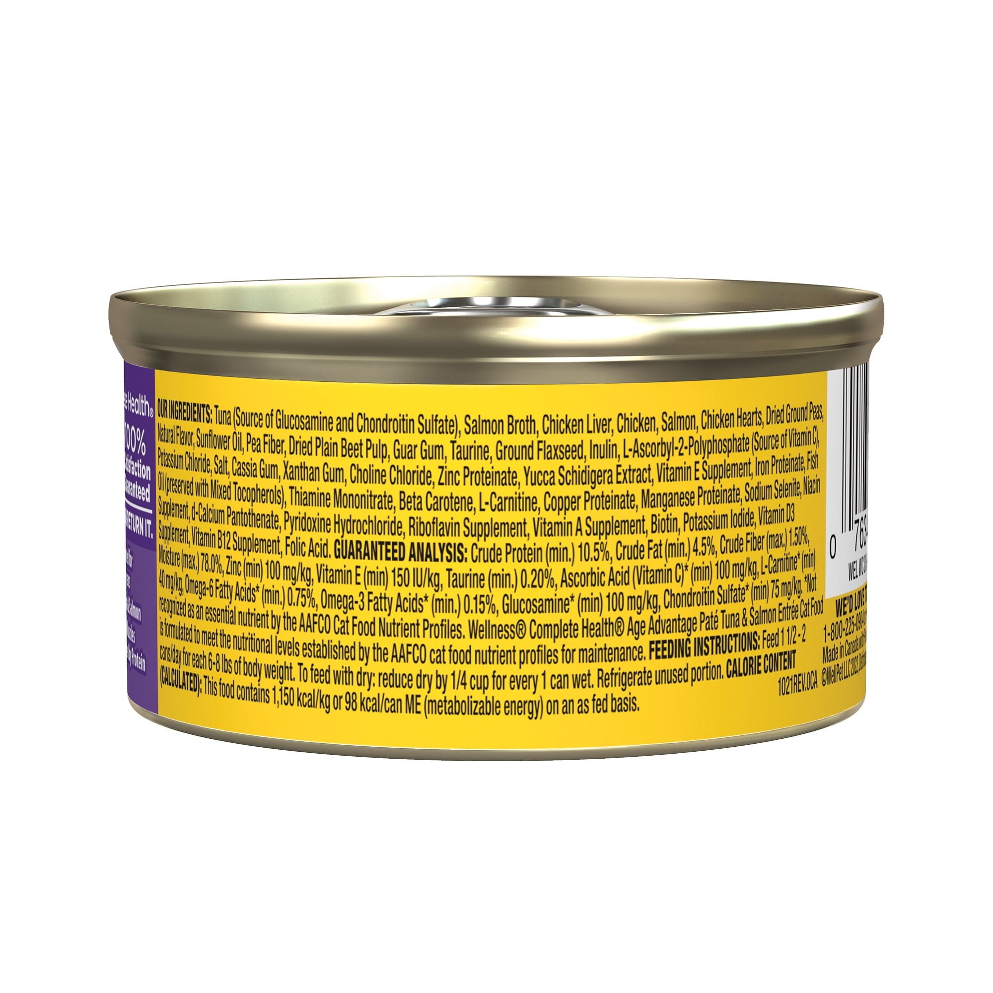 Wellness Complete Health Age Advantage Senior Wet Cat Food, Tuna & Salmon Pate, 7+ Years Old, 3 Ounce Can (Pack of 24)